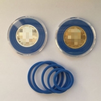 16-40mm hoch transparente Plexiglas-Münz anzeige platte Runde Münz-Acryl kapsel mit Einsatz dichtung ringen