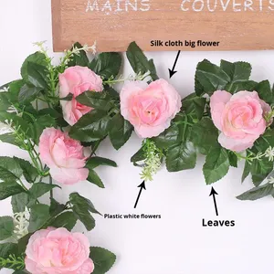 LILIS Modelo Chino 8BNSTwFs, Enredadera de Rosas Artificiales de Seda, <span class=keywords><strong>10</strong></span> Cabezas, Decoración para Interiores de Sala de Estar - Product Image 2