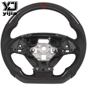 Volant de course Chevrolet <span class=keywords><strong>Corvette</strong></span> C7 <span class=keywords><strong>2014</strong></span>-2018 avec accents en bois de pêche et fibre de carbone et 3 branches pour un look sportif - Product Image 1