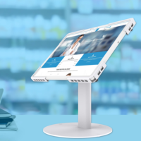 Support de tablette universel pour ordinateur de bureau en métal, support POS pour iPad de 10 à 13 pouces, avec rotation à 90 degrés, inclinaison à 150 degrés, montage VESA, pliable