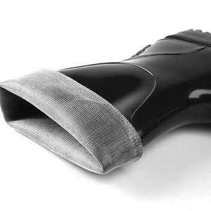 Bottes de pluie noires à mi-mollet pour hommes, chaussures en caoutchouc imperméables pour les usines alimentaires, chaussures de pêche, bottes de pluie antidérapantes - Product Image 5