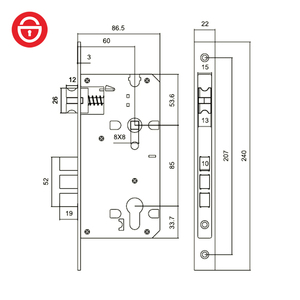 <span class=keywords><strong>Serrure</strong></span> de porte à mortaise antivol en acier inoxydable 304 durable de 60 mm, à clé, finition polie, accessoire de porte polyvalent pour serrures - Product Image 5