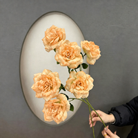 Vente en gros de fleurs artificielles en soie imprimées en 3D, réalistes, longue durée, 3 têtes de roses, décoration florale pour la maison et les mariages