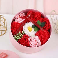 Boîte cadeau de fleurs éternelles artificielles en forme de rose, fabriquées à la main, modernes et rondes, pour la Saint-Valentin, la fête des mères, le 8 mars