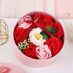 Boîte cadeau de fleurs éternelles artificielles en forme de rose, fabriquées à la main, modernes et rondes, pour la Saint-Valentin, la fête des mères, le 8 <span class=keywords><strong>mars</strong></span> - Product Image 4