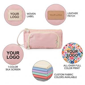 Nouvelle trousse à crayons en toile simple avec fermeture éclair pour les élèves du collège et du primaire, grande capacité, résistante à la saleté, mignonne - Product Image 3