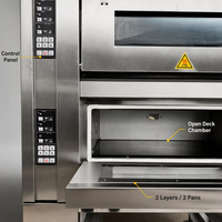 Nouvelle Four à Sole Électrique Automatique 380V à 2 Niveaux et 2 Plateaux avec Fonction de Minuterie et Alarme pour Petites Boulangeries et Cafés