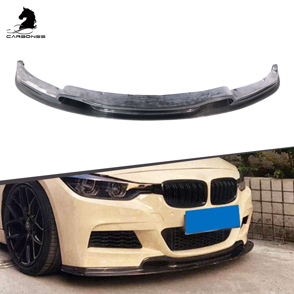 2-Piece Carbon Style Front Bumper Lip Kit For 2012-2018 BMW M-Sport/M-Tech