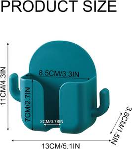 Version améliorée, matériau épaissi, support mural ABS sans perçage à 1 niveau avec porte-cintres - Product Image 2