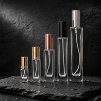 Flacon de parfum carré transparent personnalisé en gros avec bouchon métallique de luxe et atomiseur à fine brume – Flacon vide pour vaporisateur de parfum
