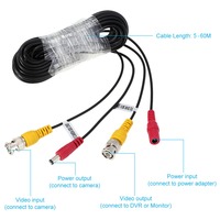 Cable de Alimentación de CC BNC para Cámara de Seguridad CCTV, Personalizado, Macho a Hembra, RG59, Video, Negro/Blanco, Cobre Desnudo, Sin Blindaje, CE RHOS