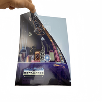 Classeur à levier en forme de L transparent A4, pochette pour documents, plastique PP, surface brillante/mate/givrée, utilisation scolaire et de bureau