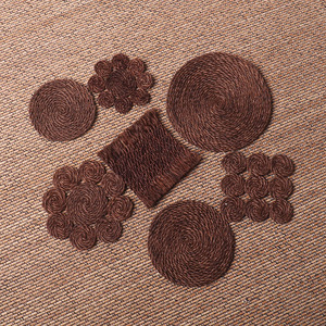 Handmade Palm Fiber Woven Coaster Round <b>Mat</b> Zen Style Heat Insulation Teacup Pad Table Decoration Accessory - Product Image 1