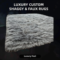 Directe de l'usine, tapis à poils longs de grande taille, tapis en fausse fourrure avec logo personnalisé, poils en peluche, style uni pour le camping, voyage, prière, pique-nique
