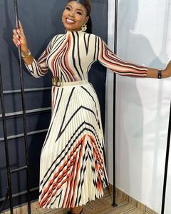 Miyake <span class=keywords><strong>2022</strong></span> <span class=keywords><strong>automne</strong></span>/<span class=keywords><strong>hiver</strong></span> turquie imprimé pli à manches longues T-Shirt + mode taille haute <span class=keywords><strong>jupe</strong></span> plissée femmes ensemble deux pièces - Product Image 2