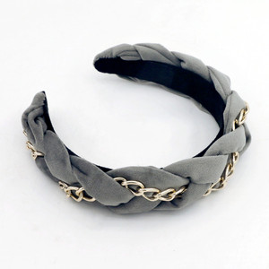 <span class=keywords><strong>Fascia</strong></span> a catena in oro da donna all'ingrosso con treccia e tessuto in velluto accessorio elegante <span class=keywords><strong>per</strong></span> ragazza - Product Image 3