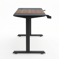 Bureau debout électrique réglable en hauteur, extensible, 120x60cm, rectangulaire, pieds en T en acier, plateau en bois, contrôle de mémoire, anti-collision