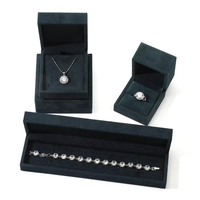 Vente en gros de boîte à bijoux luxe en velours avec logo personnalisé emballage rectangle en plastique pour bracelet, boucle d'oreille, collier, bague et bijoux