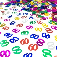 Confettis 15g pour 60e anniversaire, paillettes à saupoudrer sur table pour fête de mariage, décorations de ballons confettis
