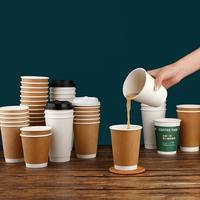 Manchon de tasse à café en papier résistant à la chaleur, double couche isolante, jetable, pour boissons chaudes, emballage protecteur