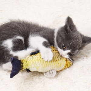 Offre Spéciale – Jouet interactif pour chat en forme de poisson, 20CM, 30CM, 40CM, avec herbe à chat et coussinets à jeter pour le jeu et <span class=keywords><strong>la</strong></span> mastication - Product Image 6