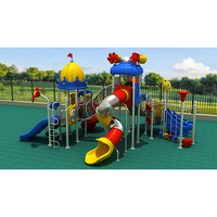 Ensemble de jeux d'aventure avec toboggans doubles en acier et en plastique, jeux interactifs et éléments d'escalade pour le jardin et l'école, amusement en plein air