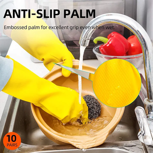 BAICHAO HH4601 <span class=keywords><strong>Vgo</strong></span> 3 Pares de Guantes de Látex Reutilizables, Impermeables, Gruesos y Lisos para Limpieza del Hogar - Product Image 3