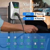 Cargador de Pared para Vehículos Eléctricos, 7kW 11kW 22kW, Tipo 1, Tipo 2, J1772, NACS, GBT, CCS1, CCS2, Inteligente, OCPP, DLB, WiFi, Bluetooth, APP, RFID, LCD, Temporizador, IP65