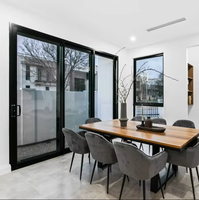 Fenêtres et portes coulissantes en aluminium à double vitrage de conception moderne, cadre en aluminium pour l'intérieur de la maison, fenêtres en verre trempé