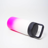 Bouteille d'eau isotherme portable personnalisable avec logo, double paroi, sans BPA, anti-fuite, avec bec verseur et poignée mousqueton pour activités sportives en extérieur