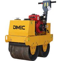 Compacteur d'asphalte miniature PME-R450, machine à rouleaux vibrante manuelle à double roue, à pousser à la main