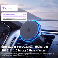 Support de chargeur de voiture sans fil Qi2 à refroidissement actif 25W de qualité supérieure, support magnétique rapide et durable pour tableau de bord