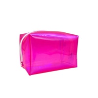 Pochette cosmétique en TPU de couleur personnalisée, transparente, imperméable, pochette de maquillage en TPU