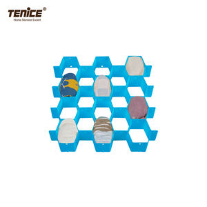 Tenice-Séparateur de <span class=keywords><strong>tiroir</strong></span> en nid d'abeille pour sous-vêtements ceinture-écharpe chaussettes organisateur réglable en plastique 50 multifonction - Product Image 3