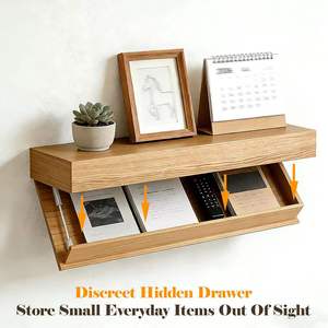 Caja Fuerte Oculta en Estante <span class=keywords><strong>con</strong></span> Cerradura RFID, Caja Fuerte Secreta en Pared, Estante <span class=keywords><strong>Flotante</strong></span> <span class=keywords><strong>con</strong></span> Almacenamiento <span class=keywords><strong>Oculto</strong></span>, Cajón para Objetos de Valor y Seguridad en el Hogar - Product Image 2