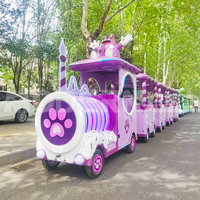 Train électrique sans rails pour enfants, équipement de divertissement pour aire de jeux avec écran de jeu vidéo