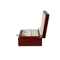 Boîte à bijoux rectangulaire en bois de luxe personnalisée avec logo, emballage miroir et rangement, fermeture à couvercle de marque DS, vente en gros