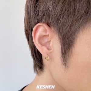 S95 Sterling Silver Stud Earrings Geometric Nail Design Claw Setting Unisex Hip Hop Style Gift Fashion Earrings - Product Image 4