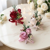 Nieuwe collectie Europese stijl bruiloft bruid bruidegom getuige bruidsmeisje vader moeder heldere bloemen lint band etiquette corsage