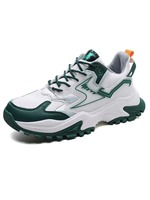 Chaussures de course tendance pour hommes à bout rond, respirantes, en maille, à lacets, dégradé de couleurs, style décontracté et mode, chaussures épaisses pour la marche