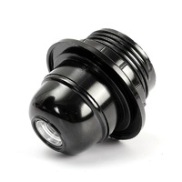 Portalámparas E26 E27 de Plástico Negro, Base de Rosca Autoblocante de Baquelita Negra, Portalámparas E27