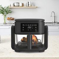 Friteuse électrique en verre sans huile 2-en-1 220V Caractéristique saine pour la cuisine à domicile
