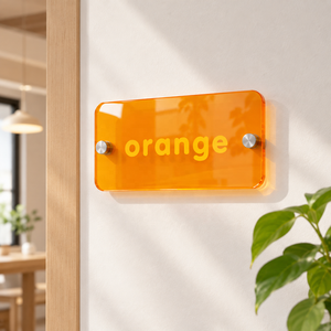 Custom Laser Engraved Acrylic Sign Transparent Orange Acrylic <b>Plate</b> With Engraved Logo Hanging Acrylic <b>Name</b> <b>Plate</b> for Decoration - Product Image 3