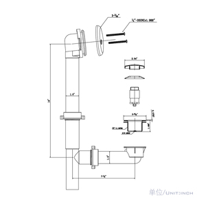 Đòn bẩy tắm chất thải và tràn bồn tắm cống nhựa Kit Pop Up bồn tắm tràn cống - Product Image 5