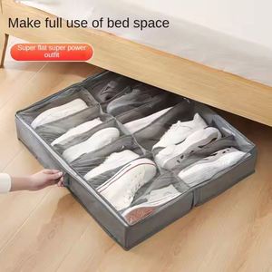 New Fabric Shoe <b>Box</b> Household Dormitory Bed Transparent Shoe Storage <b>Box</b> Foldable Grid Under Bed Shoe Storage <b>Box</b> - Product Image 4