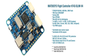Matek matsys เครื่องควบคุมการบิน V4 H743-Slim, เครื่องควบคุมการบิน STM32H7VIH6 ICM-42688P คู่ในตัว OSD microSD สำหรับโดรนแข่งขัน FPV - Product Image 2
