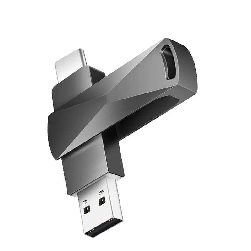 Miễn phí Logo Pen Drive 2 trong 1 Type-C 3.0 USB Flash Drive 128GB 256GB 512GB 1TB 2TB SSD Đĩa Cứng USB Flash Bộ nhớ