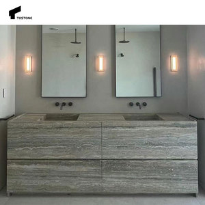 Tostone tinh tế tự nhiên màu đỏ travertine đá không thấm nước Countertop cho Vanity Top Home Bar khách sạn trang trí nội thất - Product Image 3