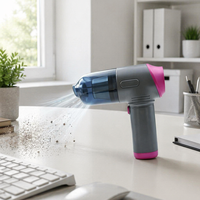 Aspirateur de voiture sans fil portable en ABS noir, sans balais, double usage humide/sec, rechargeable, pour le nettoyage des véhicules