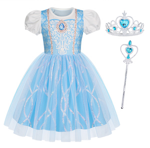 Carnaval Cosplay disfraces de niña Elsa Anna <span class=keywords><strong>Rapunzel</strong></span> vestidos disfraz de Halloween TV y película disfraz de princesa con varita de corona - Product Image 3